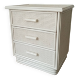 Vintage rattan bedside table from the 70s/80s