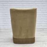 1970s, Danish highback armchair, light green furniture velour.