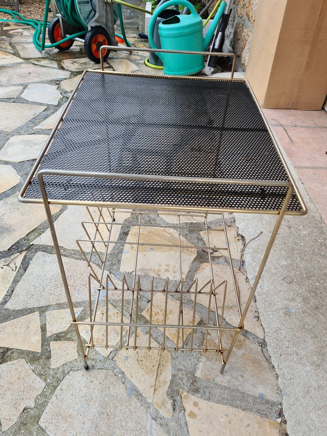 Vintage vinyl side table