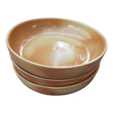Set of 3 rimmed plates in glazed stoneware