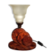 Lampe sculptural art déco en loupe d’acajou