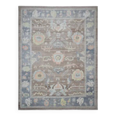 1970s Vintage Oushak Handmade Wool Brown Oversized Area Rug 314x392