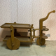 Midcentury brutalist modernist oak bar cart trolley, 1950s