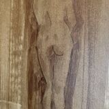 Tableau signé aquarelle monochrome nu féminin « étude de dos »