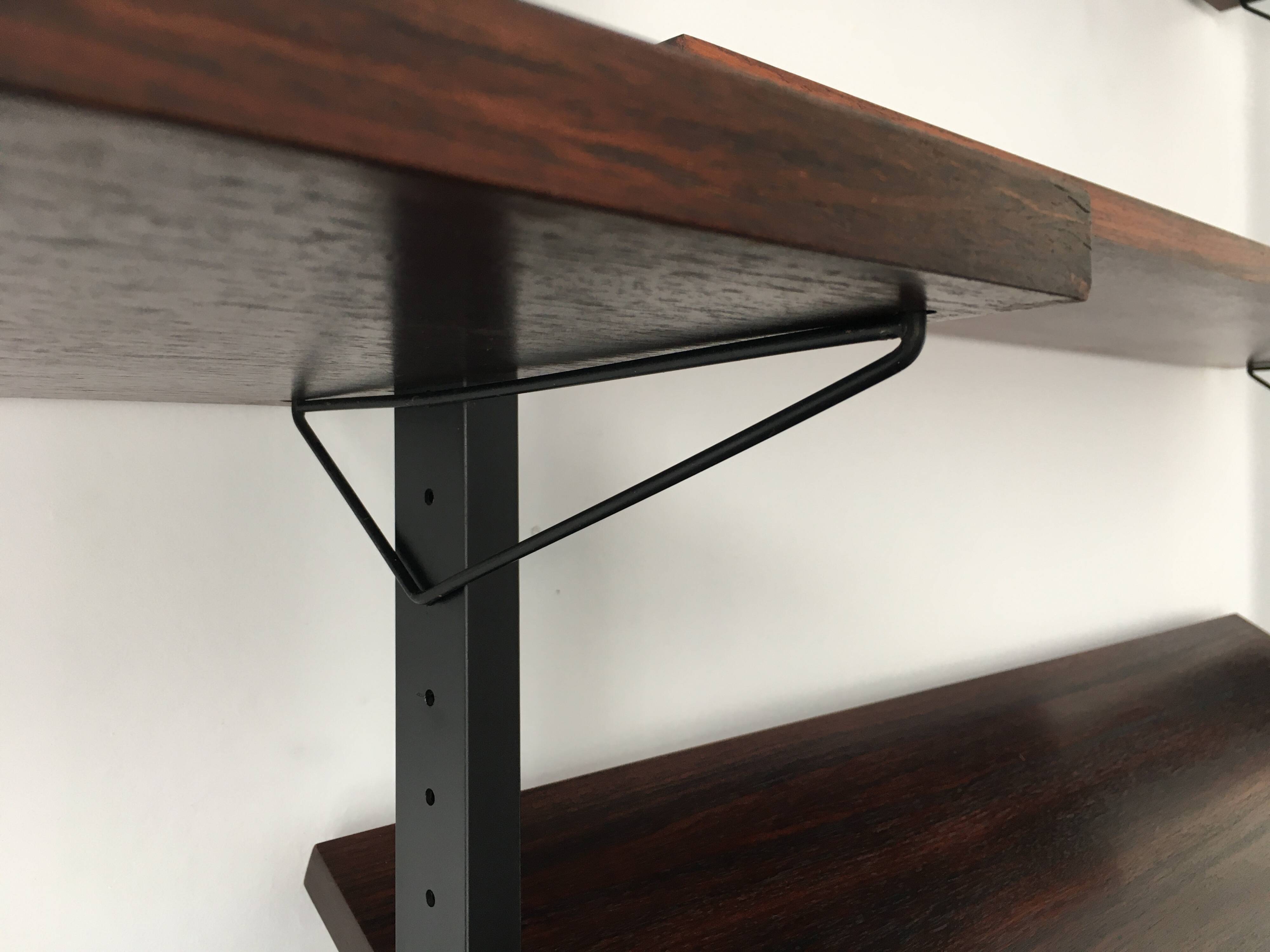 Scandinavian rosewood modular bookcase Pira Mobel system year 60