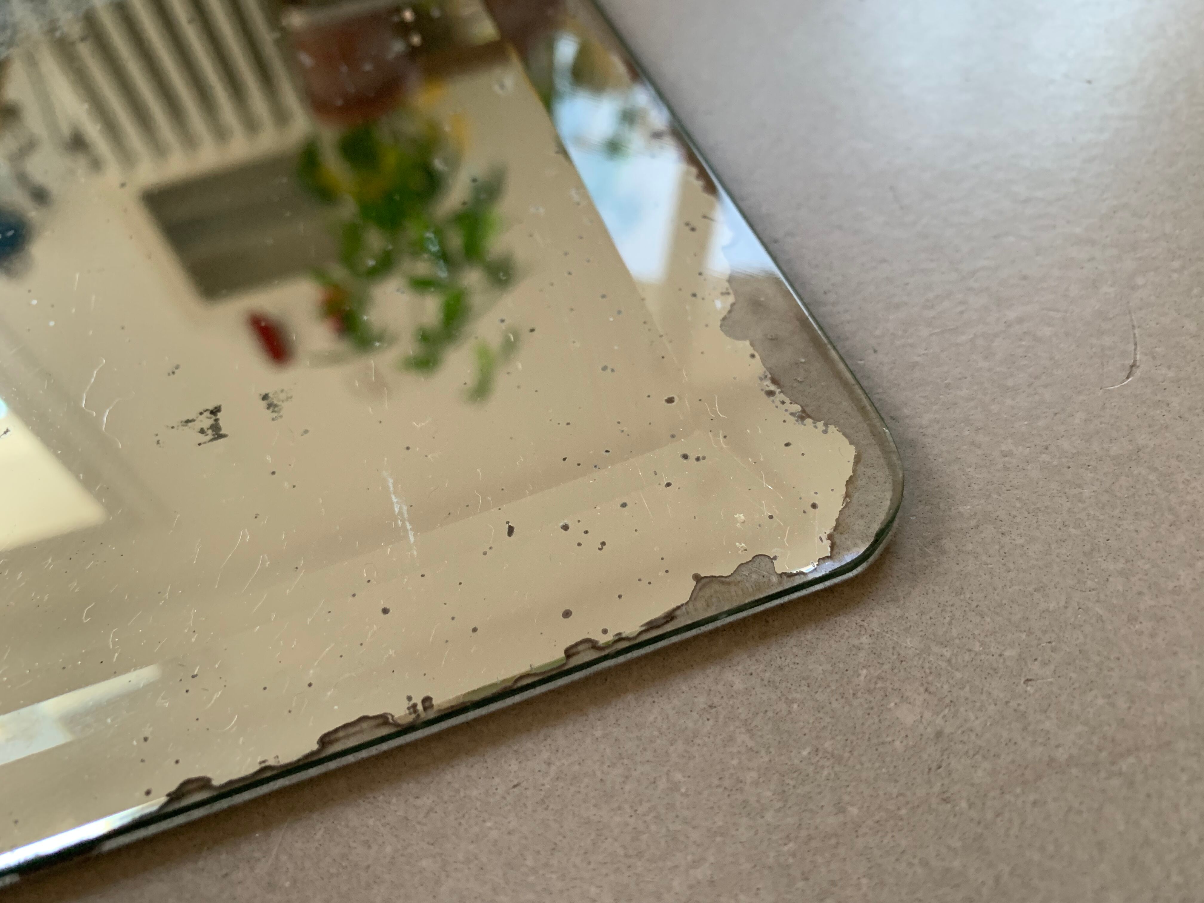 Antique beveled stitched mirror 60x40cm