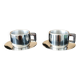 Set of 2 stainless steel espresso cups by Casalinghi.