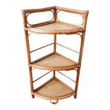 Rattan corner shelf , 50s , vintage French
