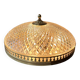 Large vintage ceiling lamp in chiseled glass and brass 34 cm
