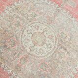 7x10 Vintage Soft Red & Beige Vintage Oushak Area Rug, 207x310 Cm