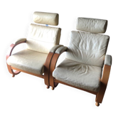 2 fauteuils en cuir Roche Bobois