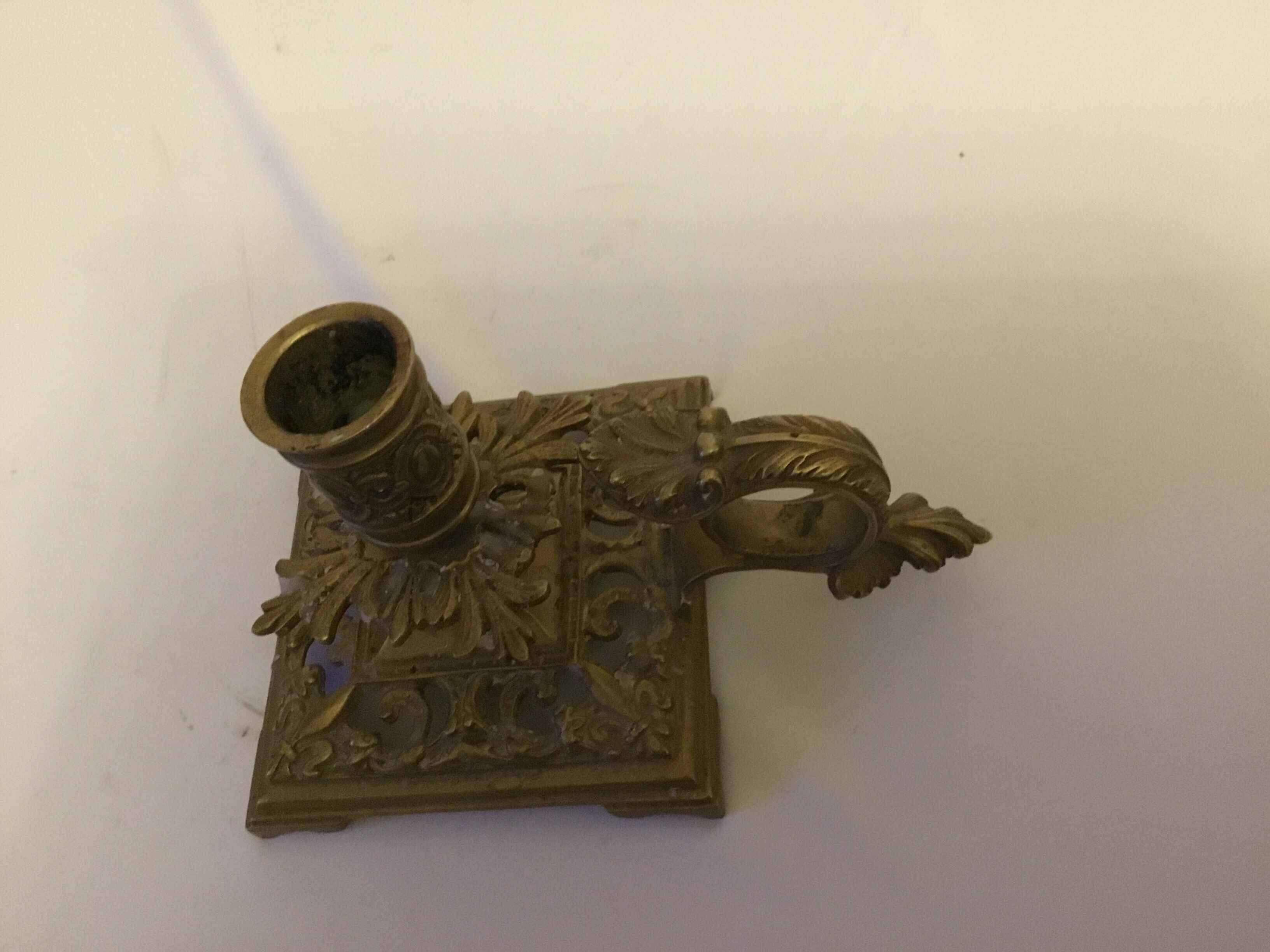 LED cellar candlestick 18- 19th open décor fleur de lys