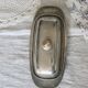 Vintage silver metal butter dish with acorn handle