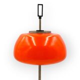 Oscar Torlasco, orange glass table / desk lamp, Prod. Lumi, 1960 ca.