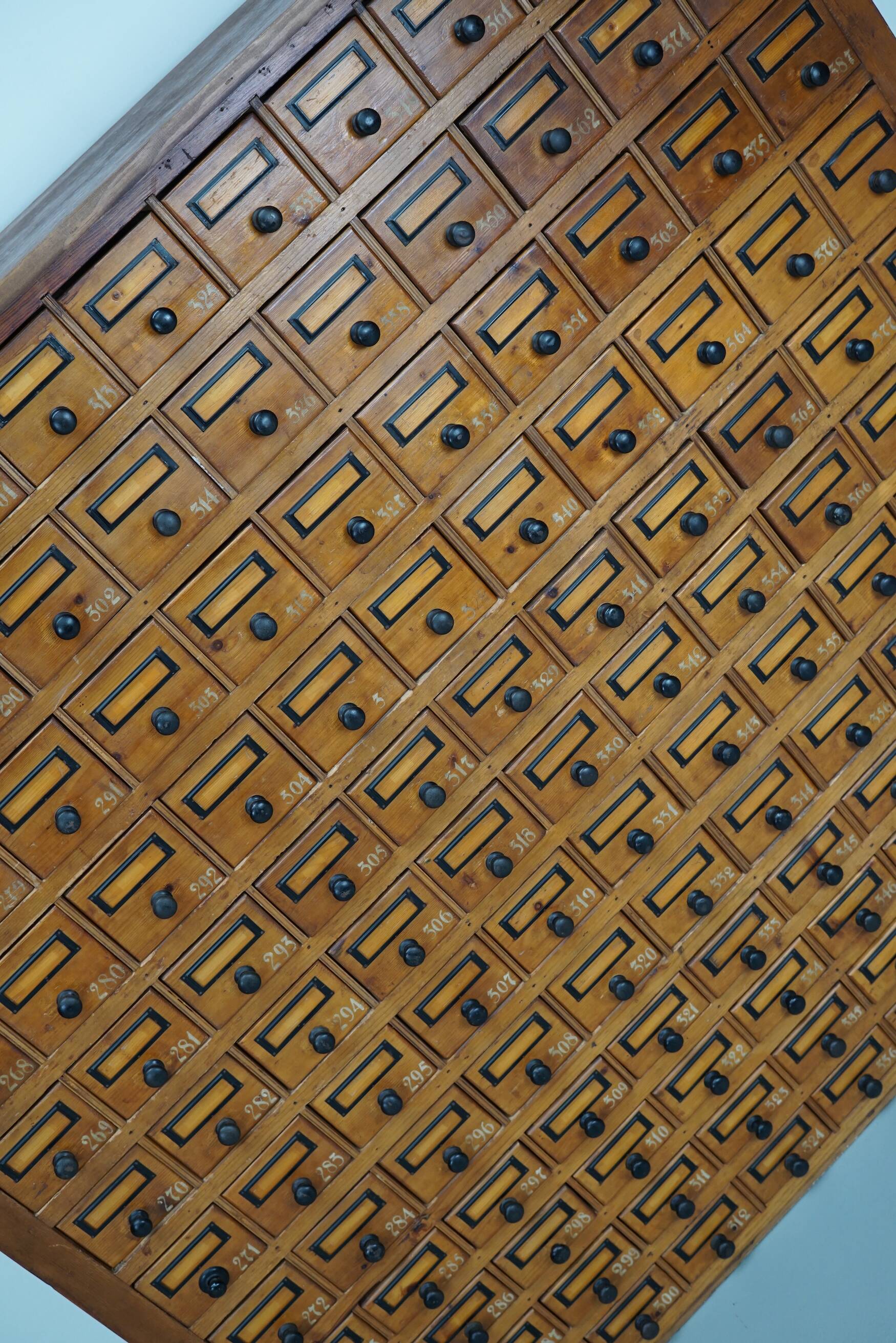 Dutch Industrial Pine Apothecary / Workshop Cabinet, circa 1930s