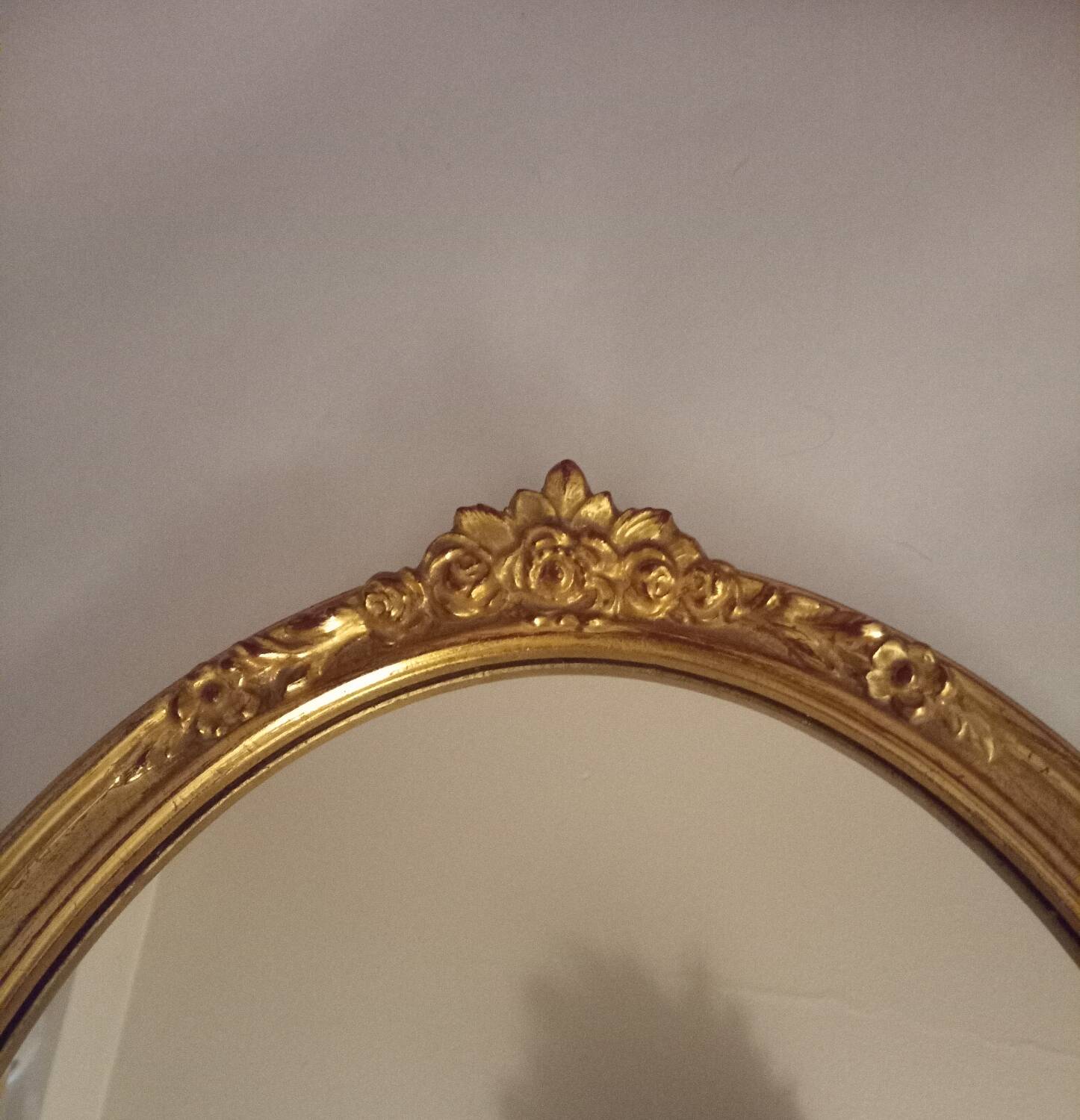 Miroir Numéroté En Chêne Forme Arche - Style Vintage Fin XXe, Dimensions 82.5 X 52.5 Cm, Occasion Bon état