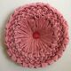 Coussin rond en velours plissé