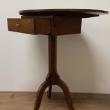 Pedestal table that can be transformed into a small walnut dressing table