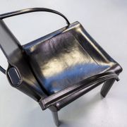 Carlo Bartoli black leather dining chair for Matteo Grassi set/4