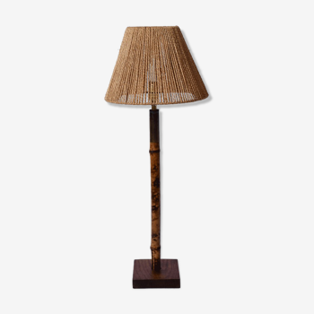 Lampe de table en bambou, années 1970.