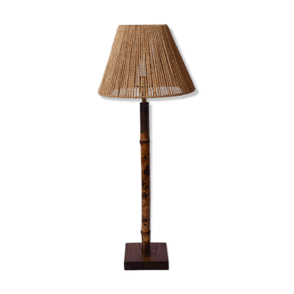 Lampe de table en bambou, années 1970.