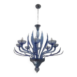 Murano Glass Bluino Italian Leaves Chandelier by Simoeng