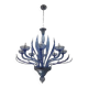Murano Glass Bluino Italian Leaves Chandelier by Simoeng