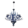 Murano Glass Bluino Italian Leaves Chandelier by Simoeng