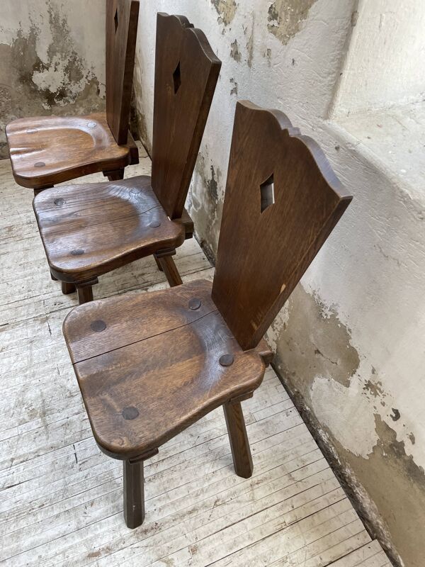 Chaises chêne massif chapo savoyarde art populaire