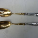 Filled silver salad serving cutlery, minerva hallmark