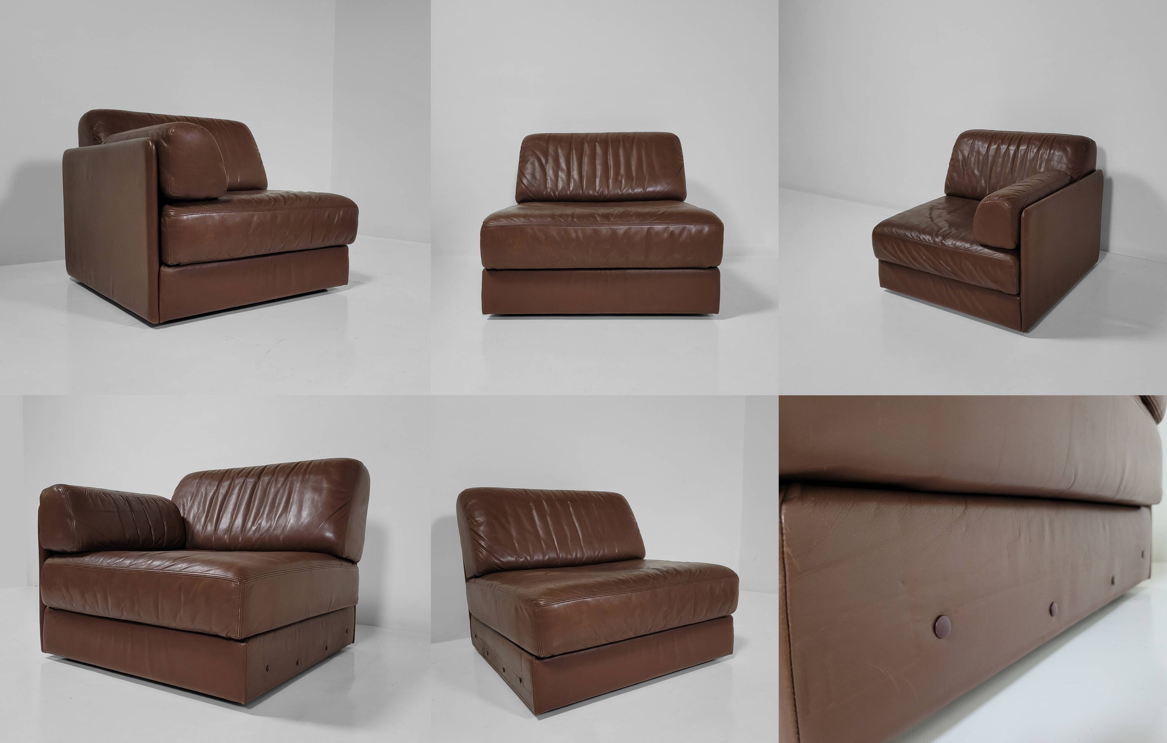 Canapé en cuir modulaire De Sede DS-76