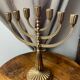 Menorah, seven-branched candlestick, in brass