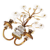 Monumental Bagues style crystal and gilt sconces by Banci Firenze