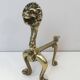 Pair of bronze andirons with lions