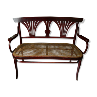 Thonet bench late 19th early 20th model No. 2221 mahogany