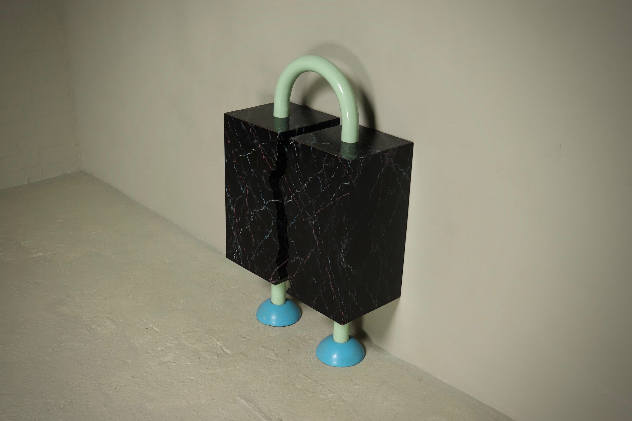 Memphis style playful sculpture by Dutch architect Wim Hofman 1980s