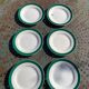 6 dessert plates in white earthenware and green edging Digoin Sarreguemines vintage