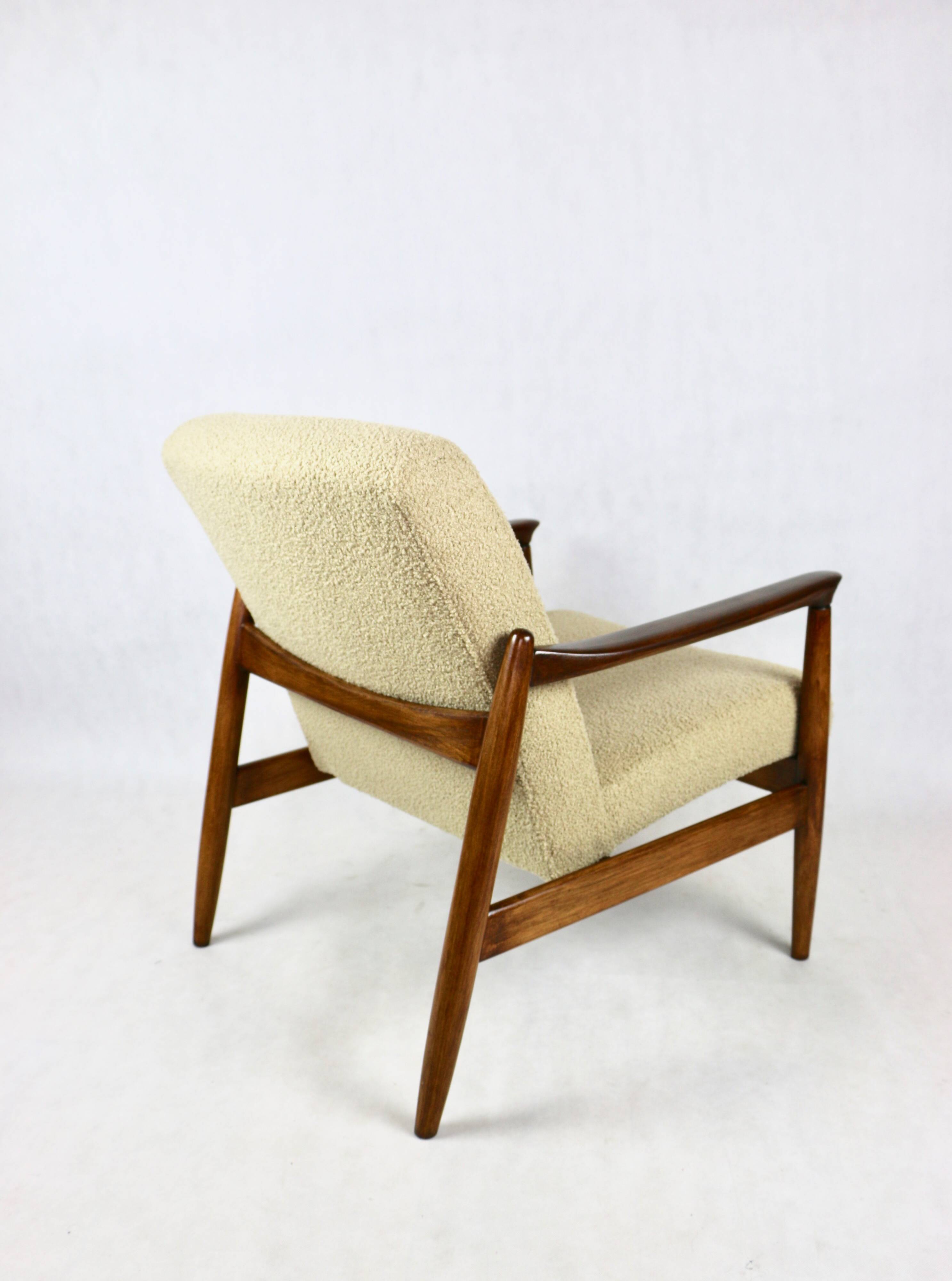 GFM-64 Armchair in Beige Bouclé attributed to Edmund Homa, 1970s