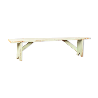Vintage wooden bench  white