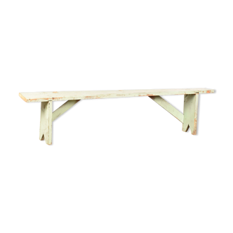 Banc en bois vintage blanc