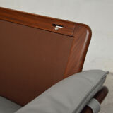 Scandinavian rosewood and leather lounge, 1970