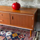 Scandinavian low sideboard in teak, 1960.