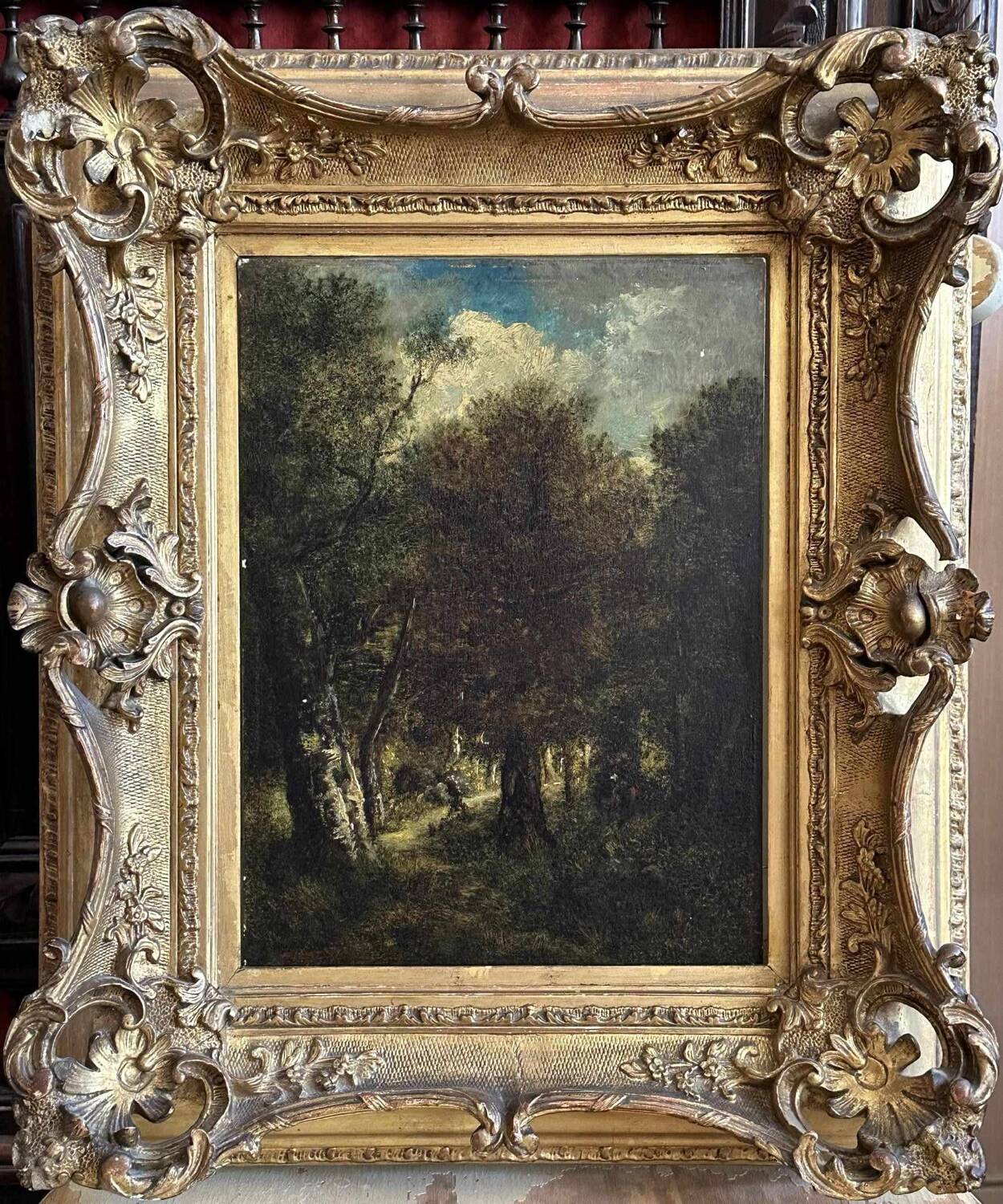 Narcisse diaz de l’pena. barbizon school painting oil on panel. the forest.