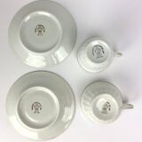 Vintage Mismatched Set of 6 Porcelain Cups and 5 Saucers - Gold