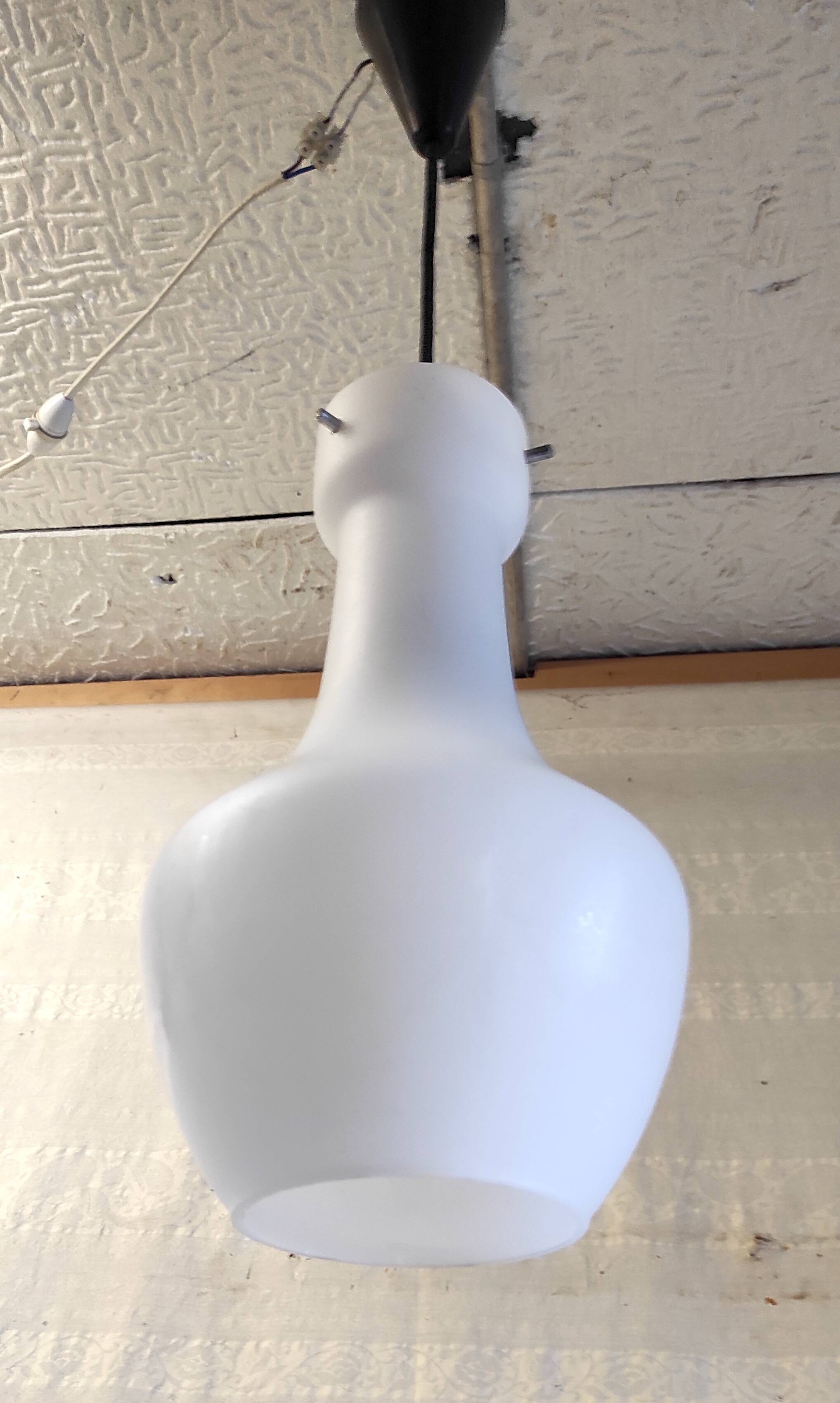 Opaline globe design pendant light by Targetti Sankey (Italy) - mid-20th century