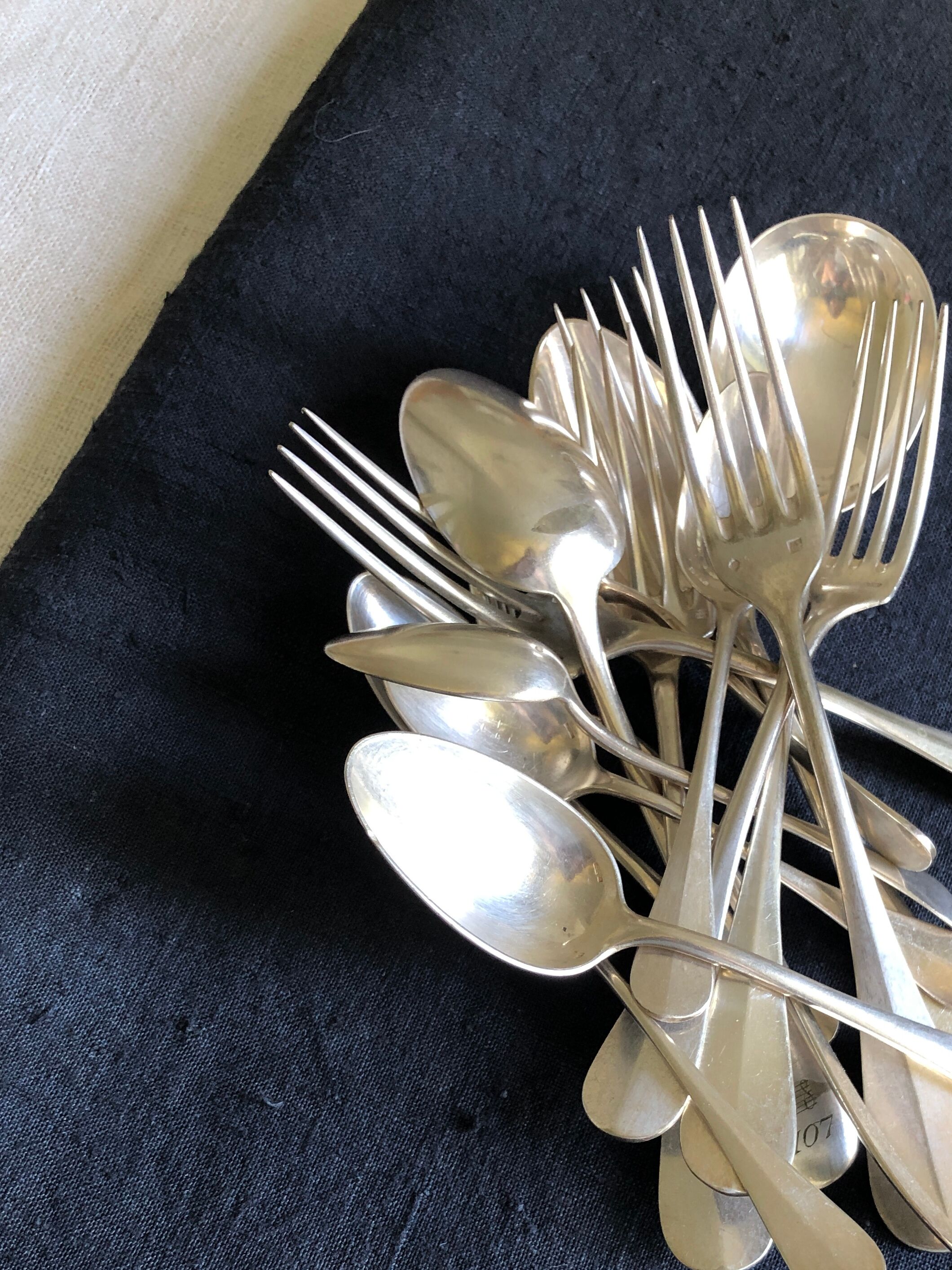 Black tinted hemp harvest tablecloth