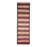 Tapis coureur vintage turc Oushak fait à la main en laine et coton orange des années 1970 134x467