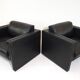 Knoll Studio Line set of 2 leather armchairs by Jürgen Lange