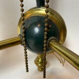 Wall wall light in gilded brass and white opalines