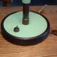 Vintage lamp green lacquered metal and brass